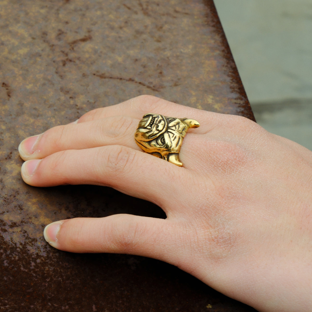 BLUE DOG RING (BRASS)